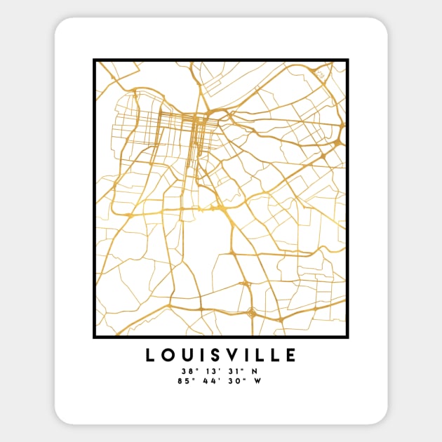 LOUISVILLE KENTUCKY CITY STREET MAP ART Sticker by deificusArt